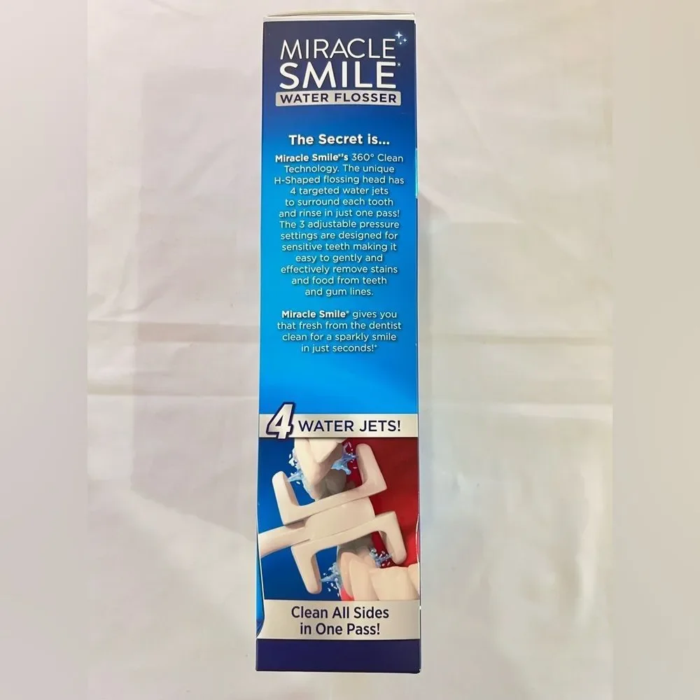 Miracle Smile Water Flosser Cordless & Rechargeable 360 Cleaning Technology